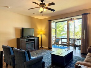 Fireplace, DVD player