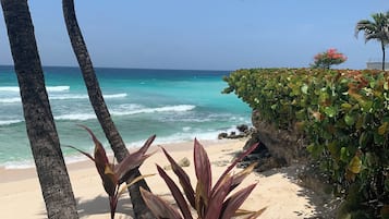 On the beach, beach towels