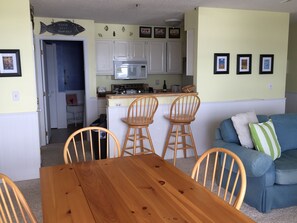 dining table and kitchen breakfast bar 