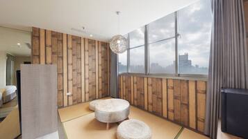 Desk, blackout curtains, iron/ironing board, free WiFi
