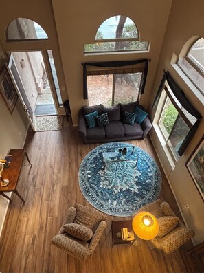 Smart TV, DVD player, books, video library