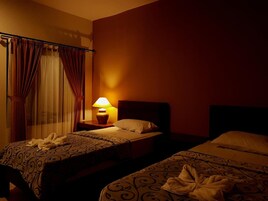 Desk, free WiFi, bed sheets