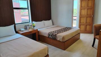 Desk, free WiFi, bed sheets