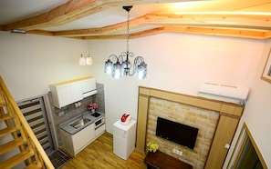 Elite Duplex (2 Guest Rates, Extra person Charge on spot - 1-13yr 10,000KRW, 14yr above 20,000KRW pp | Living area - Sun and Moon Pension (Yeosu)
