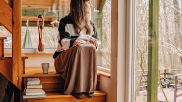 Comfort-Ferienhaus, Nichtraucher, Haustiere gestattet | Wohnbereich | Flachbildfernseher, Kamin, DVD-Player