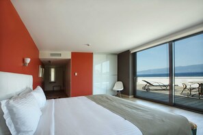 Superior tweepersoonskamer, uitzicht op zee (Mimoza) | Een minibar, beddengoed