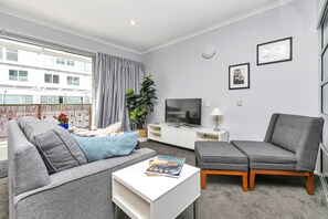Apartament Deluxe, 1 dormitori | 1 dormitori, roba de llit d'alta qualitat i decoració individual