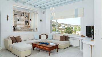 Villa, Private Pool | Living room | Flat-screen TV