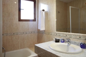 Free toiletries, hair dryer, bidet, towels