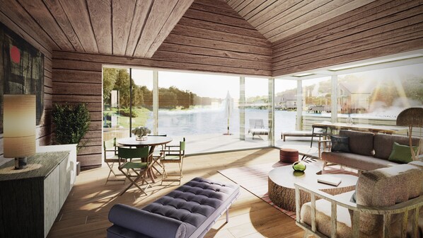 Villa – premium, 2 soverom | Oppholdsrom | Flatskjerm-TV