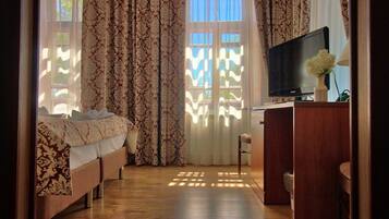 Iron/ironing board, cots/infant beds, free WiFi, bed sheets