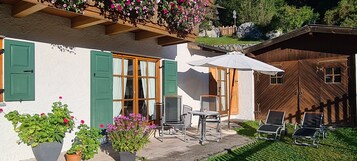 Apartamento exclusivo, 1 habitación, patio, vistas a la montaña | Terraza o patio