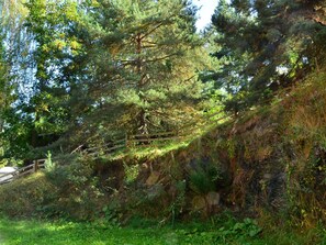 A natural landscape with a wooden fence and dense greenery. - Ski-in/Ski-out Apt: Balcony, Parking, 7 Min Walk to Shops, Sleeps 4 (Bellentre)