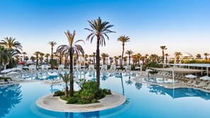 Indoor pool, 2 outdoor pools, open 7 AM to 8 PM, free pool cabanas
