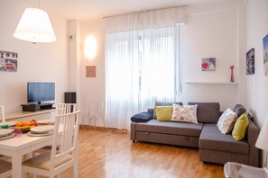 Apartment, 1 Bedroom | Living area | 30-cm LCD TV with digital channels, TV