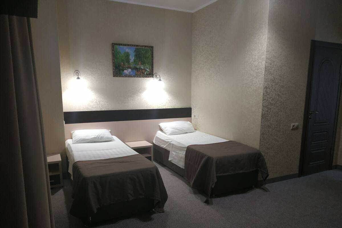 Blackout curtains, soundproofing, free WiFi, bed sheets
