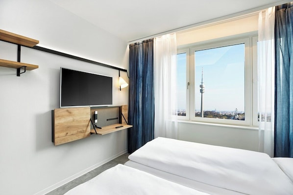 Standard Room, 1 Double Bed | Hypo-allergenic bedding available, WiFi (free), bed sheets - Hotel München-Olympiapark (Munich)