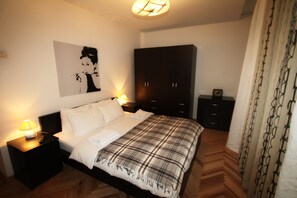 Desk, iron/ironing board, free cots/infant beds, free WiFi