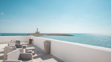 Double Room, Terrace, Sea View | Premium bedding, down comforters, minibar, blackout drapes
