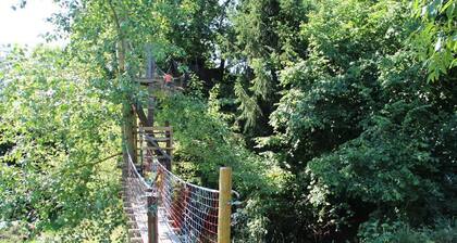 IdĂ©al pour 2 familles (7-8 p.) Calme, cabane ds les arbres, forĂȘt. 15% rab./sem.