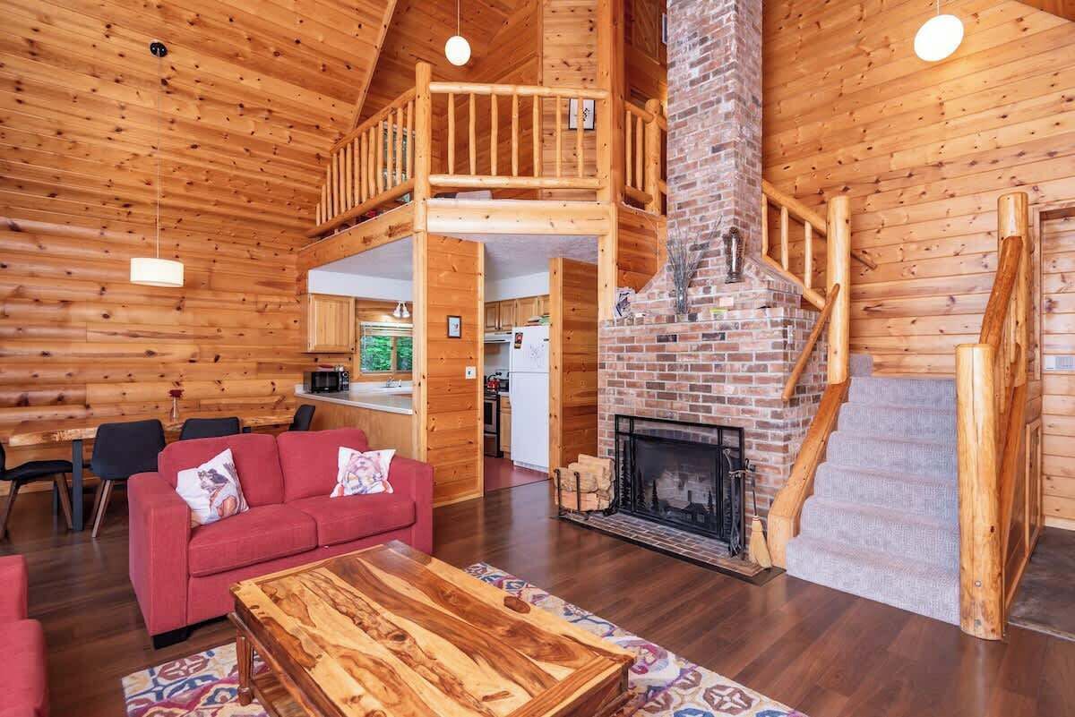 Smart TV, fireplace, DVD player, books