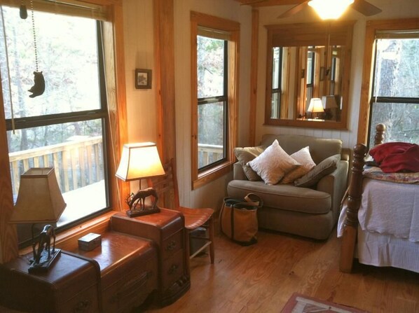 Smart TV, fireplace, video games, DVD player