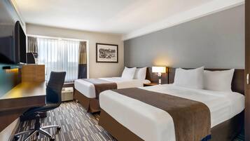 Room, 2 Queen Beds, Non Smoking | Pillowtop beds, desk, iron/ironing board, cribs/infant beds