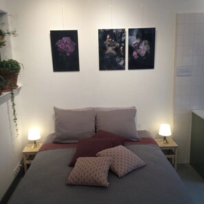1 bedroom, iron/ironing board, internet, bed sheets
