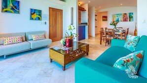 Living area - Deep Blue Condos - 102 (Isla Mujeres)