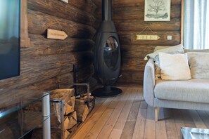 TV, peis, DVD-spiller og stereoanlegg