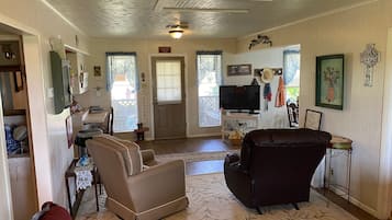 TV, DVD player, livros