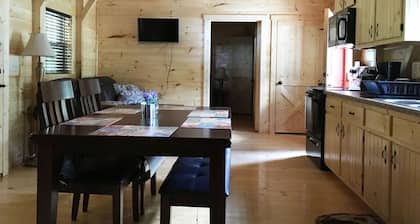 2BR/1BA Amish Built Cabin Located on Pond at Rippling Waters Campground