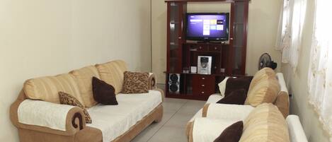 Tv, bøger, videobibliotek, stereoanlæg