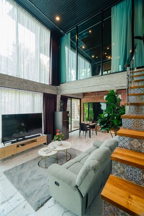 Exclusive Villa, 1 King Bed, Non Smoking, Mountain View | Living area | Flat-screen TV - Grandfather Khao Lak Resort (Takua Pa)