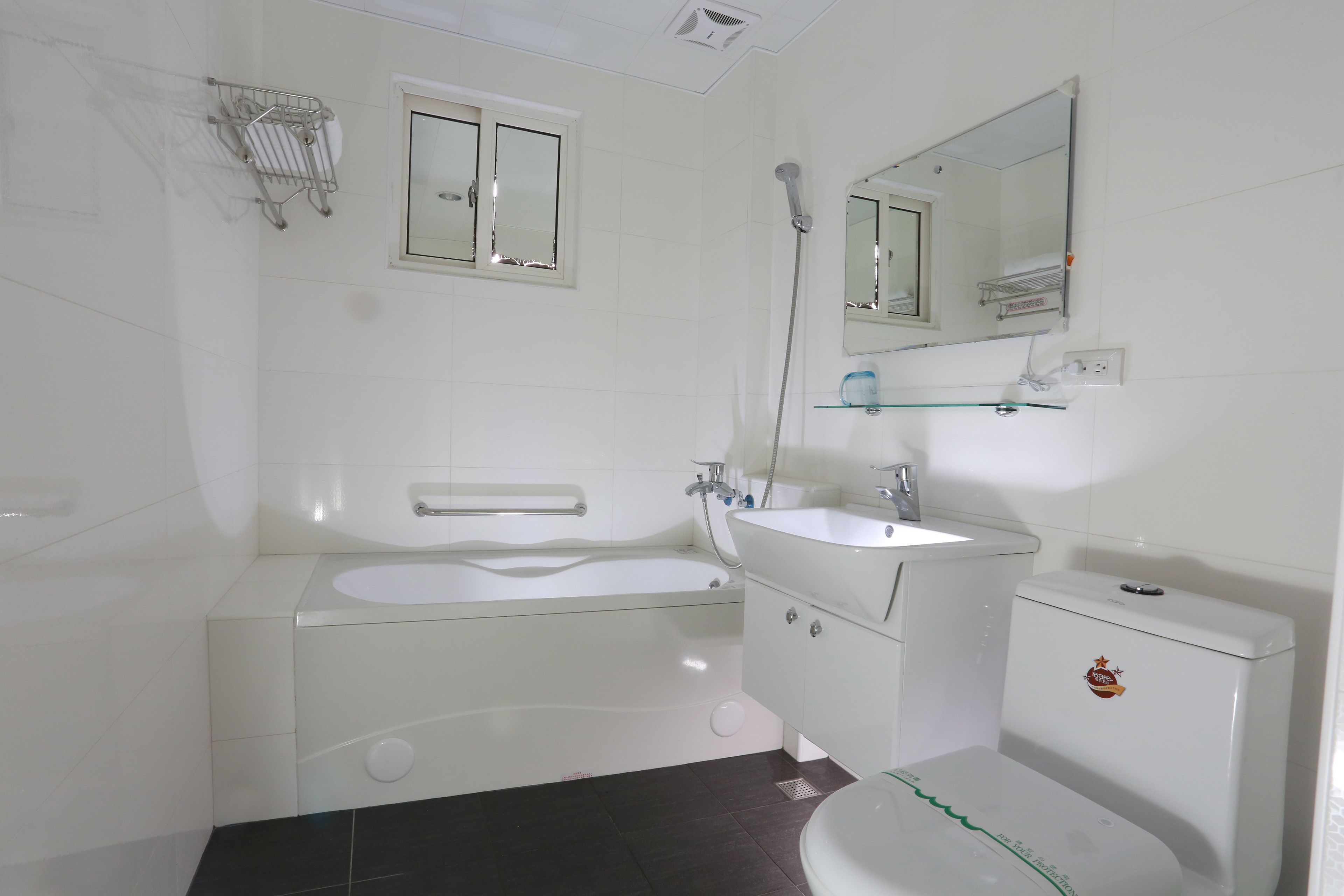 hair dryer, slippers, towels