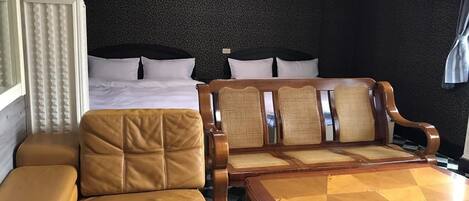 Standard Quadruple Room, 2 Double Beds, Non Smoking | Desk, free WiFi, bed sheets