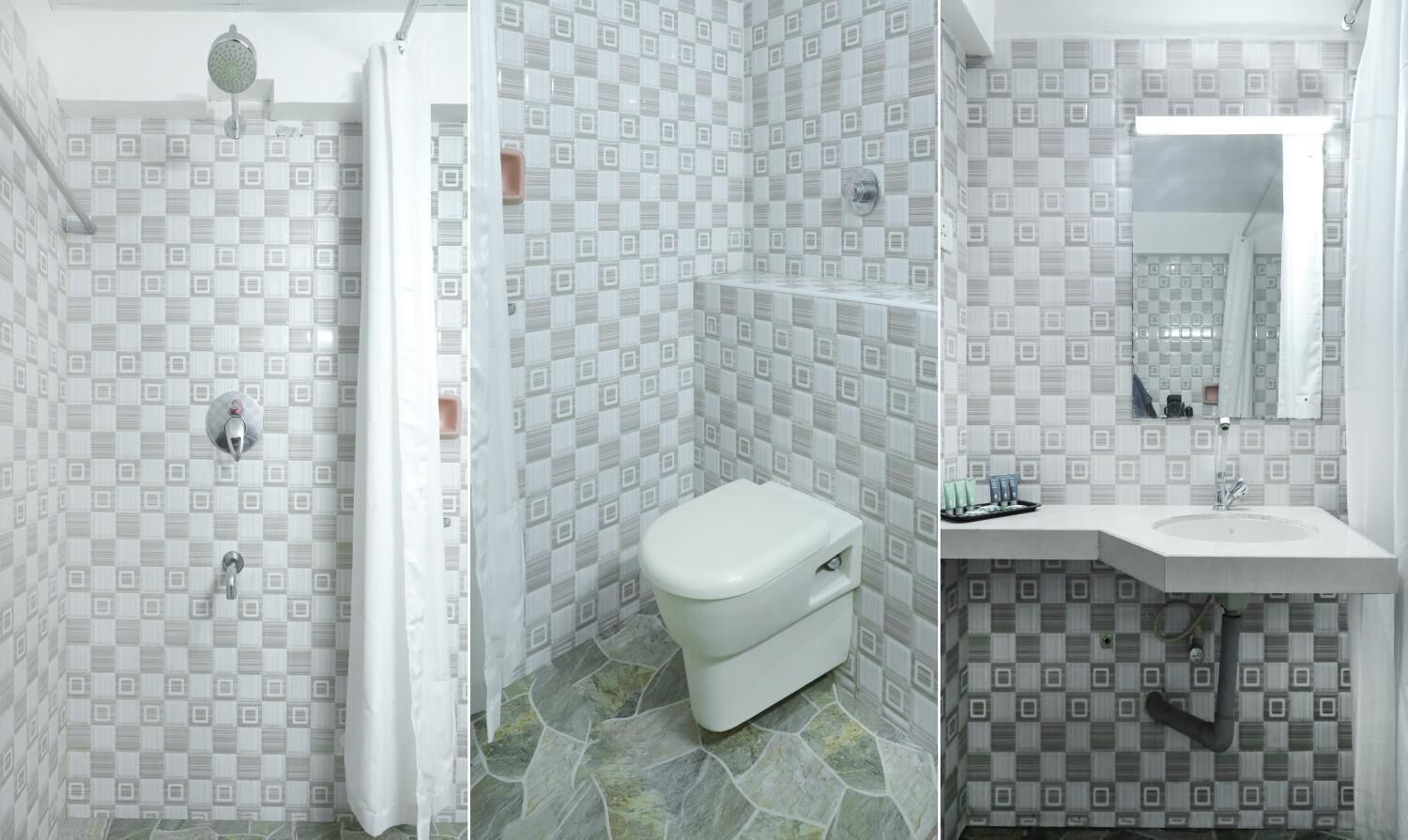 Ducha, artículos de tocador gratuitos, toallas