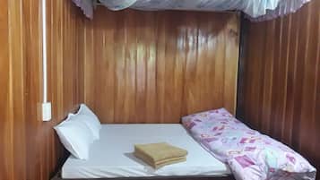 Blackout curtains, free WiFi, bed sheets