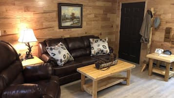 Smart TV, fireplace, DVD player, books