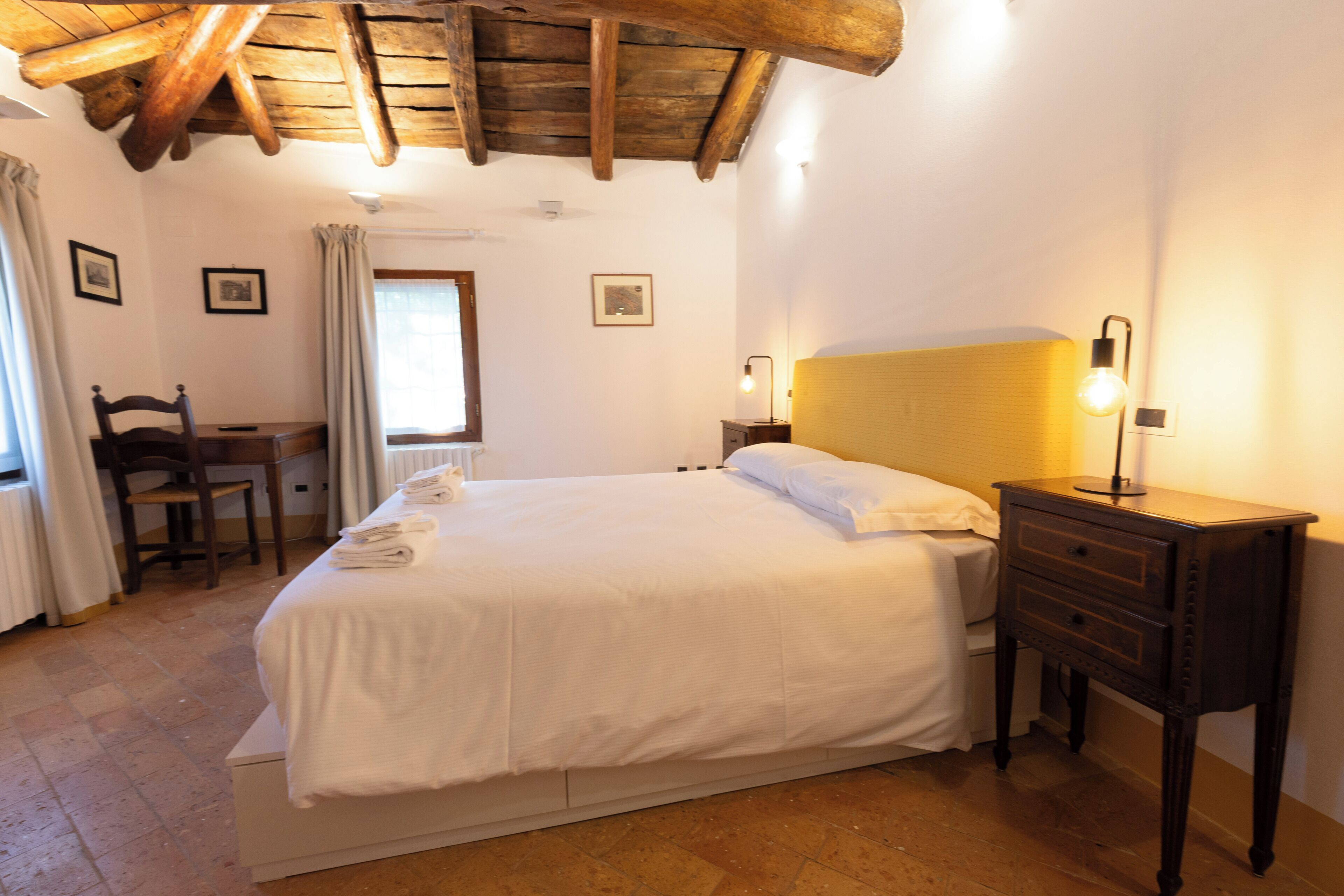 Individually furnished, desk, laptop workspace, blackout curtains