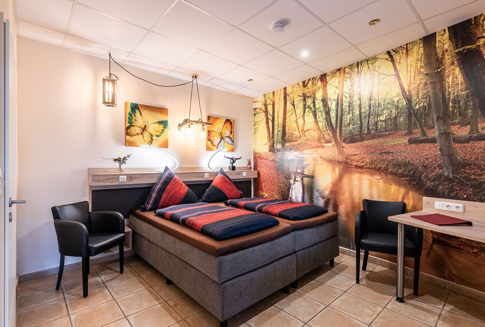 desk, laptop workspace, blackout curtains, soundproofing