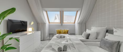 Family Apartment, Multiple Beds, City View | Hypo-allergenic bedding, individually decorated, individually furnished