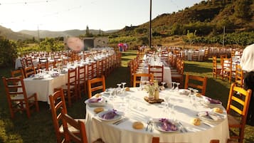 Outdoor wedding area