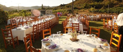 Outdoor wedding area