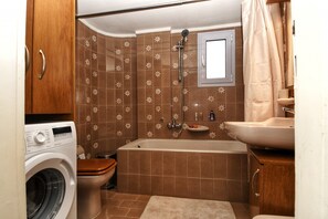 Apartment | Bathroom | Shower, free toiletries, hair dryer, slippers - Athens Authentic Elegance (Athens)