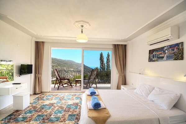 Villa, 3 Bedrooms, Sea View | 3 bedrooms, desk, iron/ironing board, free WiFi - Villa Beyaz (Kas)