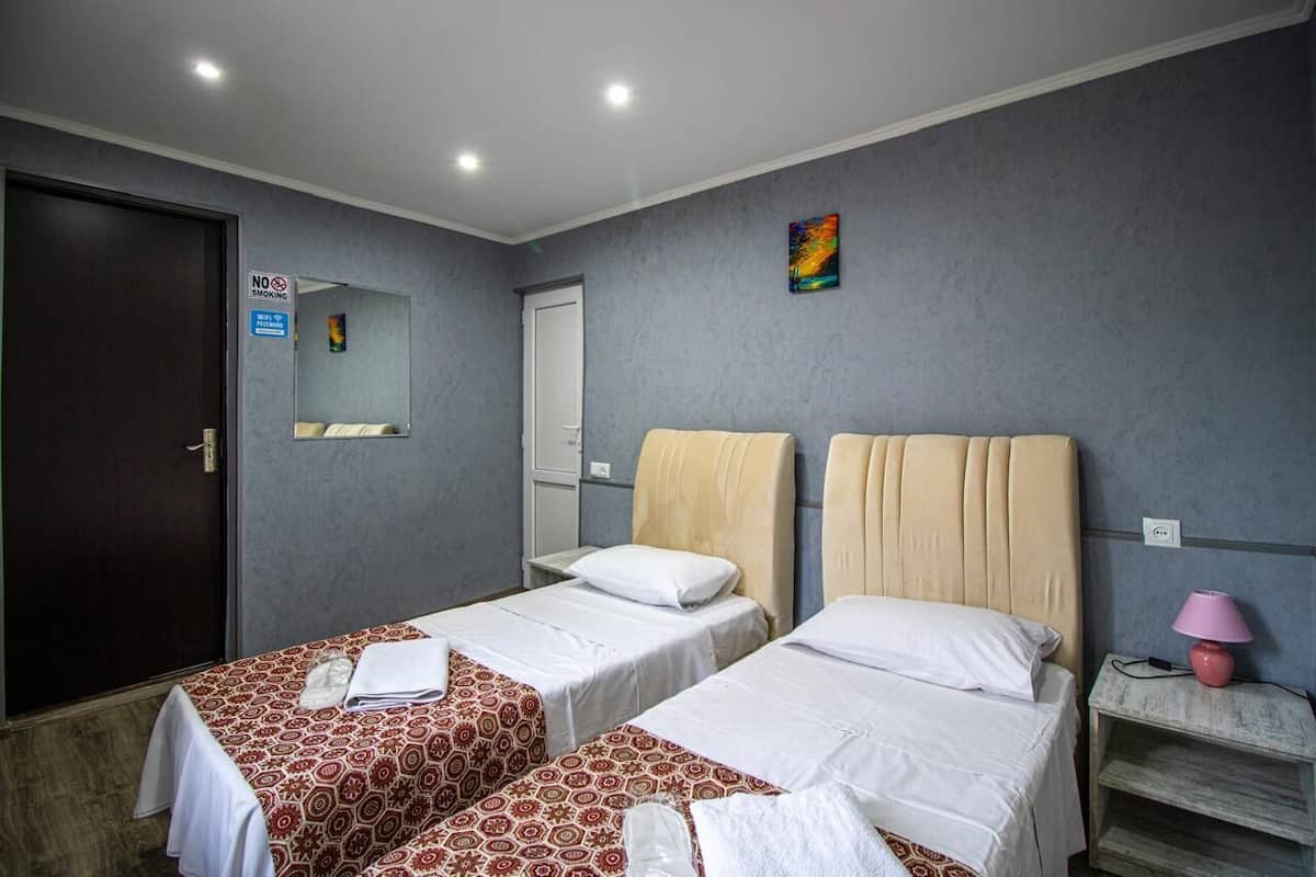 City Twin Room | Hypo-allergenic bedding available, desk, laptop workspace