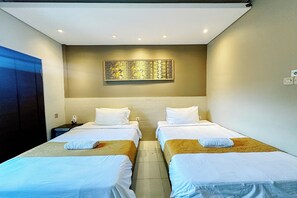 Habitación familiar | 1 dormitorio, ropa de cama de alta calidad, escritorio