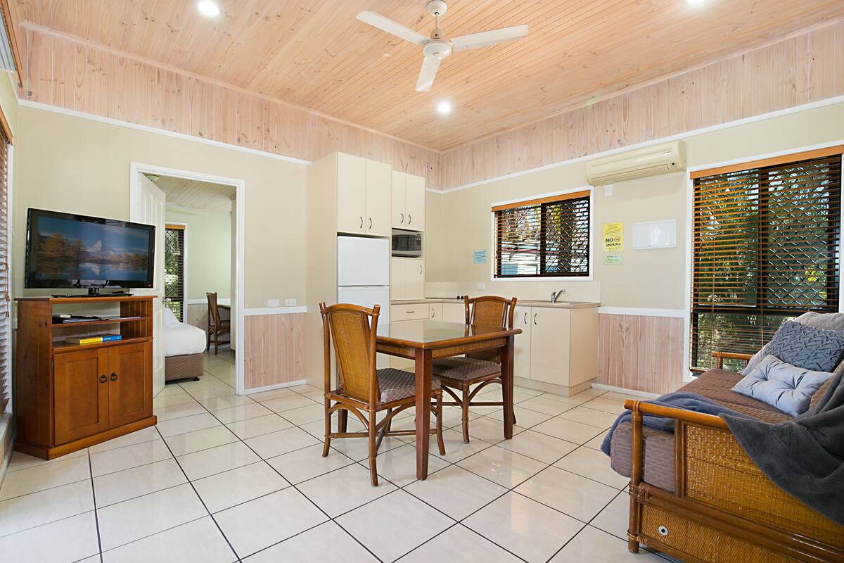Two Bedroom Villa | Private kitchen | Full-sized fridge, microwave, electric kettle, toaster