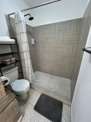 Suite | Baño | Regadera, regadera tipo lluvia, amenidades de baño gratuitas 